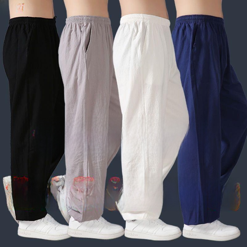 Yoga Fitness Training - Celana Tai Chi Katun Linen Longgar