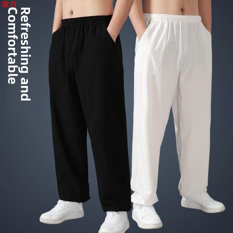 Celana Tai Chi Katun Linen Lon - Yoga Fitness Training ulasan dan harga