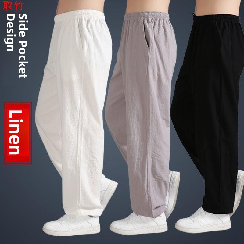 Celana Tai Chi Katun Linen Lon - Yoga Fitness Training ulasan dan harga