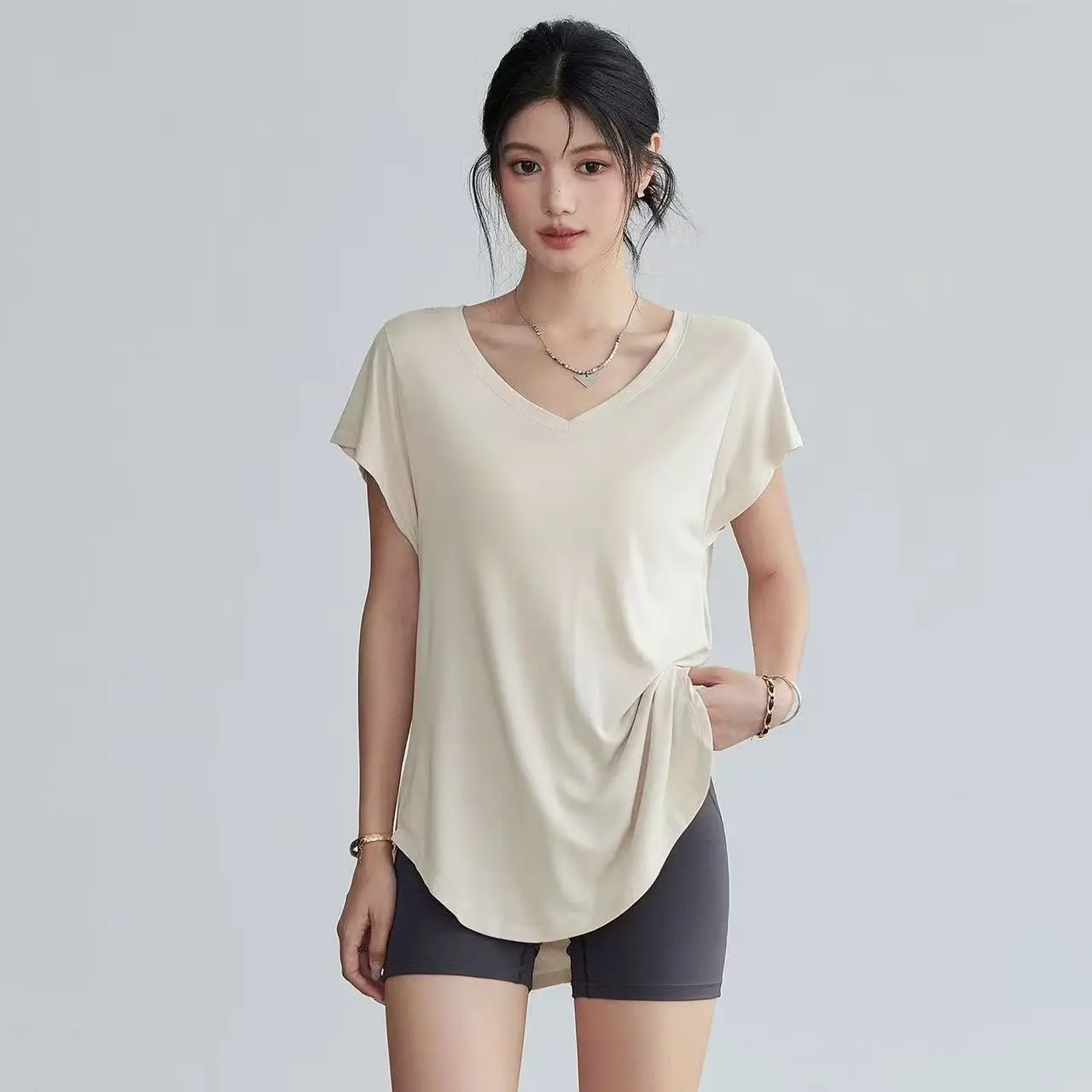Kaos Yoga Wanita Slim Fit Lehe - Yoga Fitness Training ulasan dan harga
